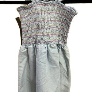 GIRLS SPAGHETTI STRING SUN DRESS LIGHT BLUE